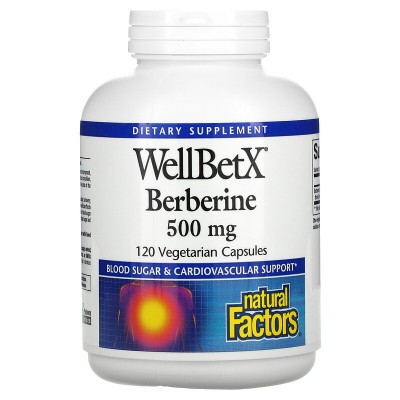 WellBetX Berberine, 500 mg, 120 Cápsulas vegetales de Natural Factors Natural Factors NFS-03543 Ayuda Glucemia y Diabetes sal...