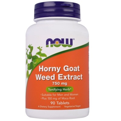 Extracto de hierba de Horny Goat, 750 mg, 90 tabletas de now NOW Foods NOW-04758 Libido hombre y mujer salud.bio