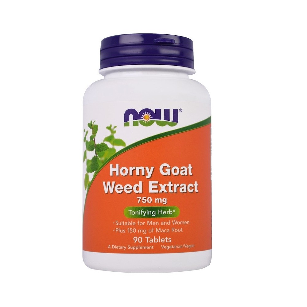 Extracto de hierba de Horny Goat, 750 mg, 90 tabletas de now NOW Foods NOW-04758 Libido hombre y mujer salud.bio