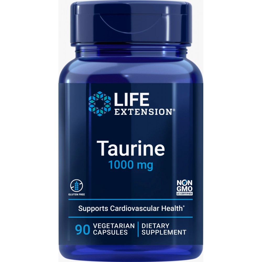 Taurina 1.000 mg. 90 Cápsulas Vegetales de Life Extension Life Extension LIF-01827E Cansancio, fatiga, astenia primaveral sal...
