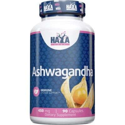 Ashwagandha 450mg 90 Cápsulas de Haya labs Haya Labs HAY-0700 Estados emocionales, ansiedad, estrés, depresión, relax salud.bio