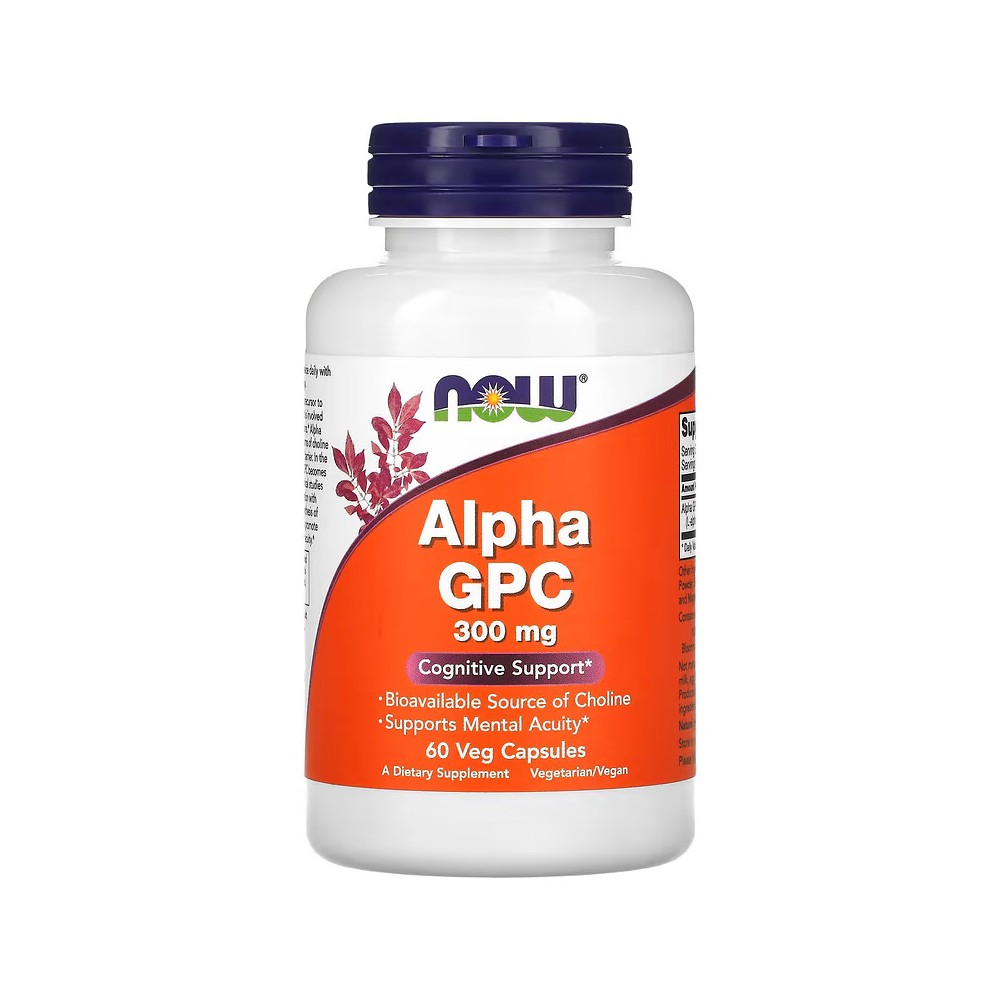 Alfa GPC, 300 mg, 60 cápsulas vegetales de NOW Foods NOW Foods NOW-03085 Ayuda Funcion Celebral salud.bio