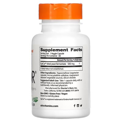 EpiCor, 500 mg, 60 cápsulas vegetales de Doctor's Best DOCTOR'S BEST DRB-00177 Sistema inmunitario salud.bio