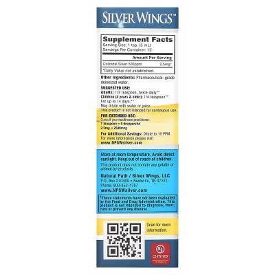 Silver Wings (Plata Coloidal 500PPM) 60ml de Natural Path Natural Path Silver Wings NSW-51055 Oligoelementos salud.bio