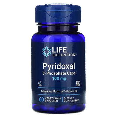 Piridoxal-5'-fosfato 100 mg 60 cápsulas vegetales de Life Extension Life Extension LEX-12176 Estados emocionales, ansiedad, e...