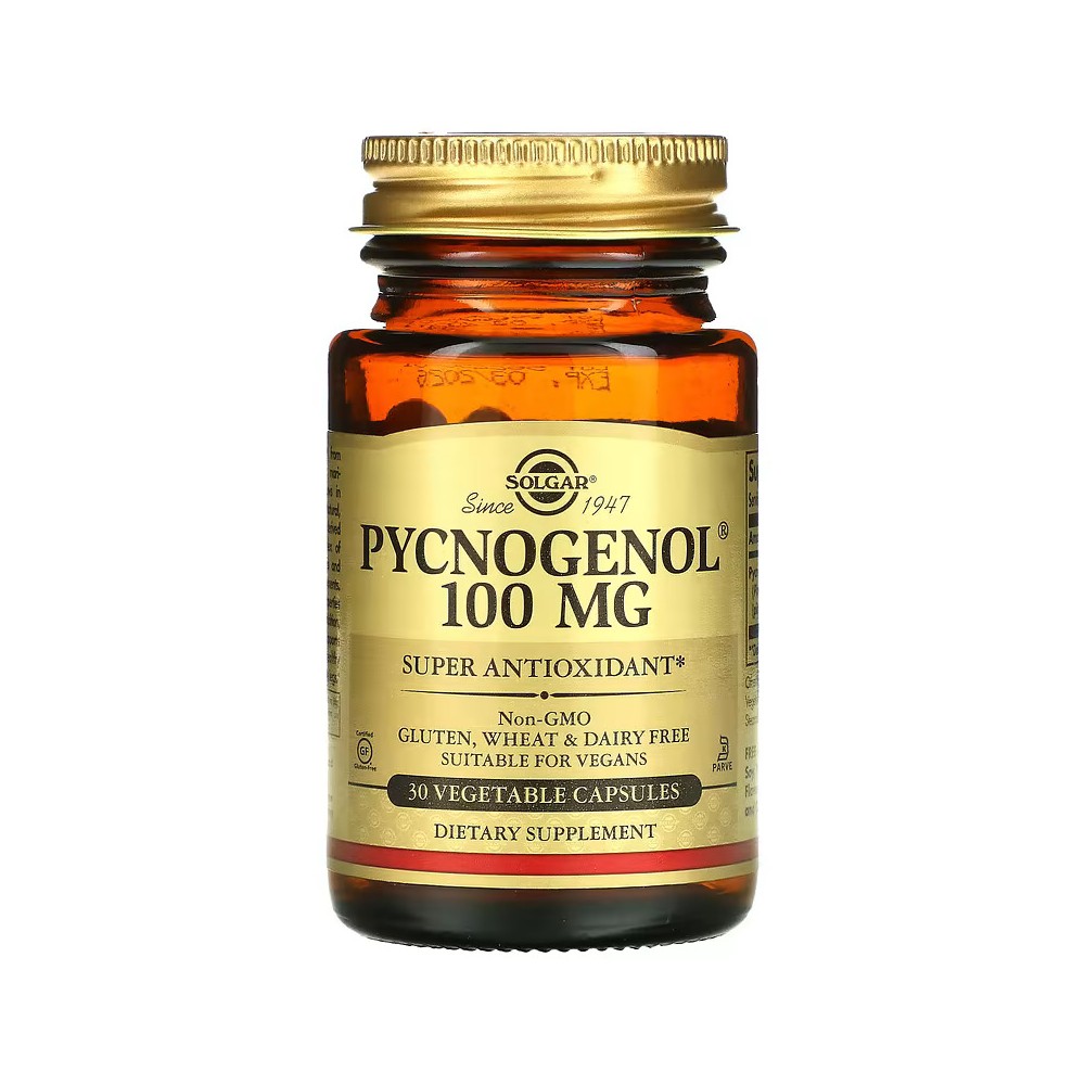 Pycnogenol®, 100 mg, 30 cápsulas vegetales de Solgar SOLGAR SOL-02306 Antioxidantes salud.bio
