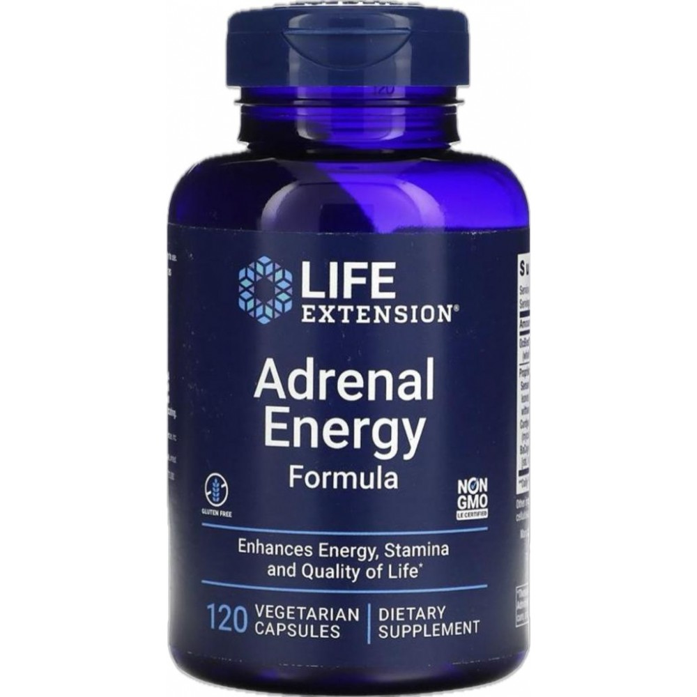 Adrenal Energy Formula, Fórmula de energía suprarrenal, 120 cápsulas vegetales de Life Extension Life Extension LEX-16300 Can...