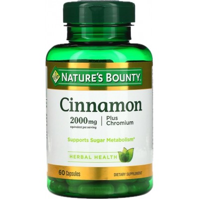 Cromo y Canela en cápsulas de Nature's Bounty Nature'S Bounty 71546 Ayuda Glucemia y Diabetes salud.bio