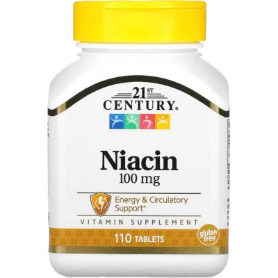 Niacina (B3) 100 mg, 110 comprimidos de 21st Century 21ST Century HealthCare CEN-21364 Vitamina B salud.bio