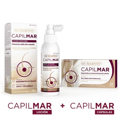 Pack Ahorro CAPILMAR 60 cápsulas y Loción Anticaída de Marnys Marnys COMBOCC Piel, Cabello y Uñas, Complementos y Vitaminas s...