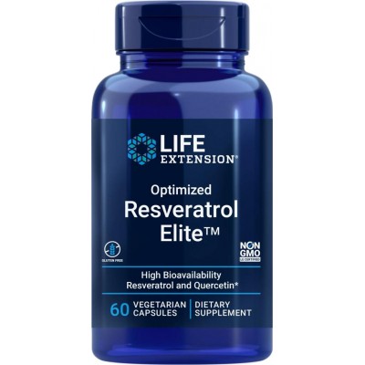 Resveratrol optimizado Elite™ 60 cápsulas vegetales de Life Extension Life Extension LEX-22306 Antioxidantes salud.bio