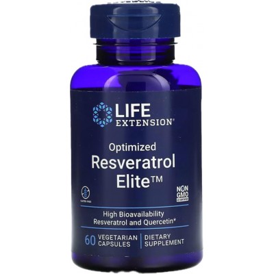 Resveratrol optimizado Elite™ 60 cápsulas vegetales de Life Extension Life Extension LEX-22306 Antioxidantes salud.bio