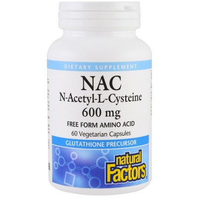 NAC N-Acetil-L-Cisteína, 600 mg , 60 cápsulas vegetarianas de Natural Factors Natural Factors NFS-02818 Aminoácidos salud.bio