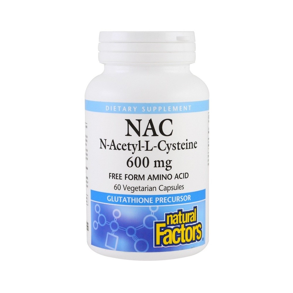NAC N-Acetil-L-Cisteína, 600 mg , 60 cápsulas vegetarianas de Natural Factors Natural Factors NFS-02818 Aminoácidos salud.bio