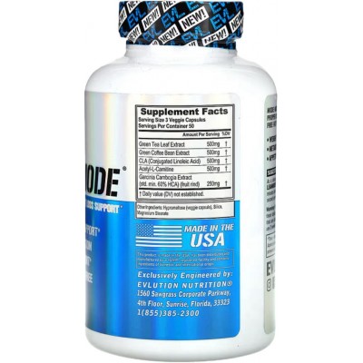 LeanMode, Refuerzo para la pérdida de peso sin estimulantes, 150 cápsulas vegetales de EVLution Nutrition EVLution Nutrition ...
