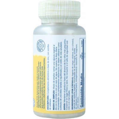Zinc citrate 60 VegCaps. Sin gluten. Apto para veganos SOLARAY 4710 Sistema inmunitario salud.bio