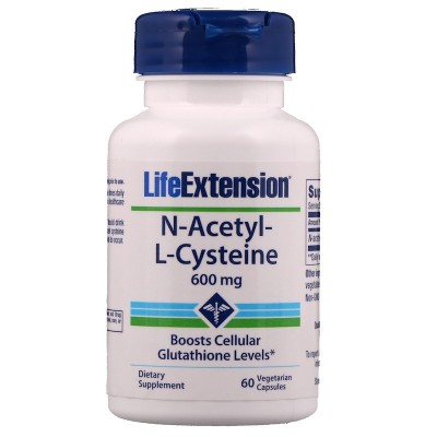 NAC N-Acetil-L-Cisteína, 600 mg , 60 cápsulas vegetarianas de Life Extension Life Extension LEX-15436 Higado y sistema hepato...