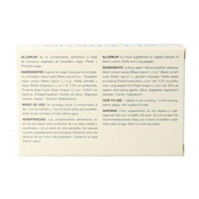ALLERKUR (alergias) 40 comprimidos de GRICAR GRICAR GRI-39662 Sistema inmunitario salud.bio