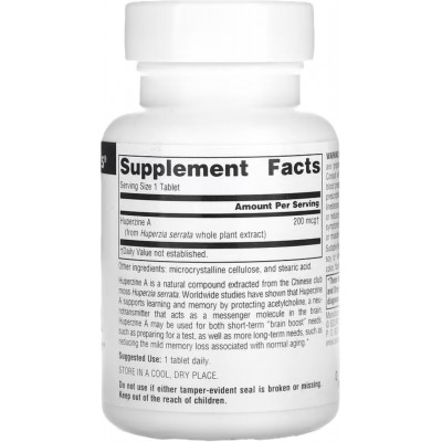 Huperzina A, 200 mcg, 120 comprimidos de Source Naturals® Source Naturals® SNS-01931 Memoria salud.bio