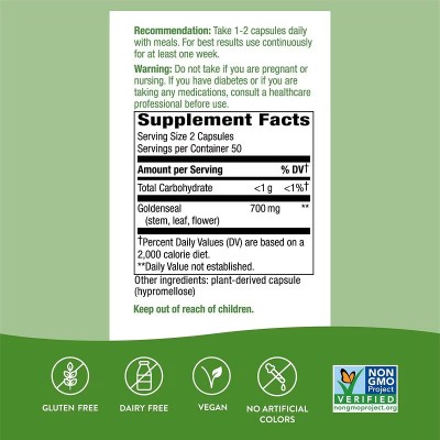 Sello de oro, 400 mg, 100 cápsulas vegetales de Nature's Way Nature`s Way NWY-13700 Sistema inmunitario salud.bio