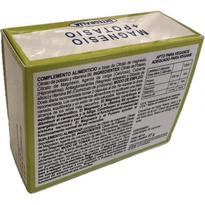 Magnesio + Potasio 60 cápsulas de Integralia INTEGRALIA GEN-481 Articulaciones, Huesos, Tendones y Musculos, componen el Apar...