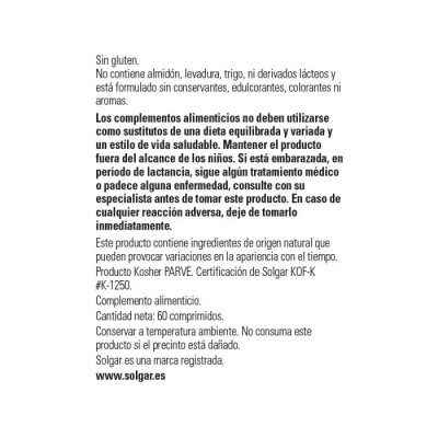 Súper Concentrado de Soja (Isoflavonas) - 60 Comprimidos de Solgar SOLGAR SOL-01474 Menopausia salud.bio