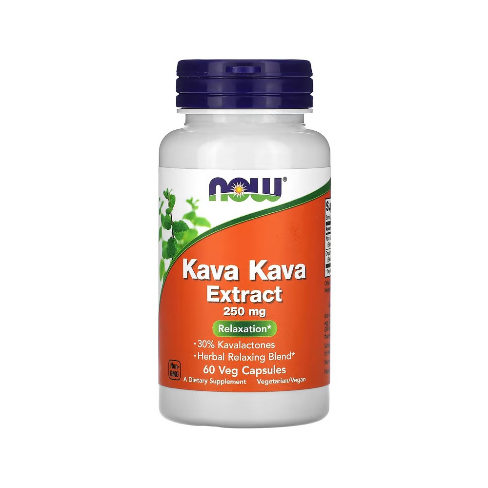 Extracto de Kava Kava, 250 mg, 60 y 120 cápsulas vegetales de Now Foods NOW Foods  Estados emocionales, ansiedad, estrés, dep...