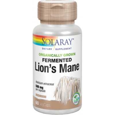 Melena de León (Lion's Mane) 500mg 60 VegCaps. de Solaray SOLARAY SMI-71983 Plantas Medicinales salud.bio