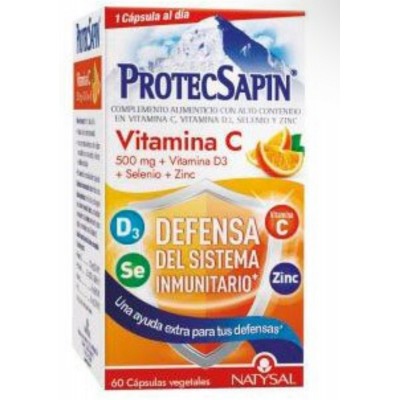 Vitamina C 1000mg. + D3 + ZINC PROTECSAPIN triple acción de Natysal Natysal 13745 Vitamina C salud.bio