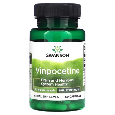 Vinpocetine Memory support, 30 mg, 60 cápsulas Vegetales de Swanson Swanson SWV-11734 Ayuda Funcion Celebral salud.bio