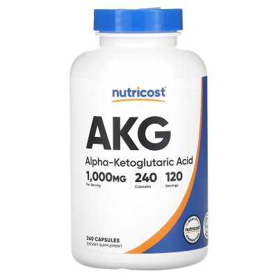 AKG (ácido alfa-cetoglutárico), 1000 mg, 240 cápsulas de Nutricost Nutricost NCS-67989 Aminoácidos salud.bio