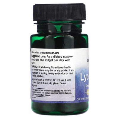 Licopeno, 20 mg, 60 cápsulas blandas de Swanson Swanson SWV-01950 Antioxidantes salud.bio