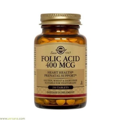 Folacín (Ácido Fólico) 400 μg 250 Comp. de Solgar SOLGAR 051081 Embarazo y lactáncia salud.bio