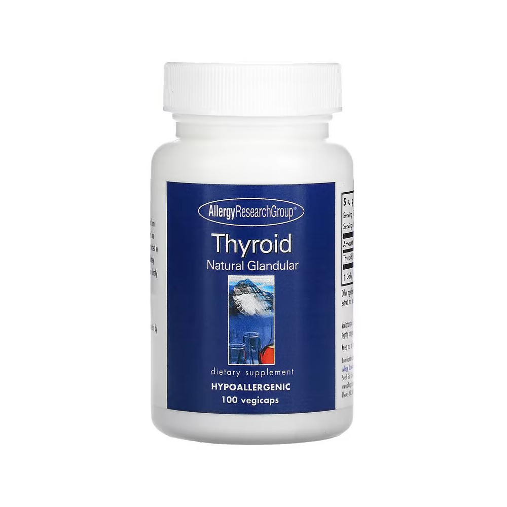 Tiroides, Glandular natural, 100 cápsulas vegetales de Allergy Research Group AllergyResearchGrup ALG-71810 Tiroides salud.bio