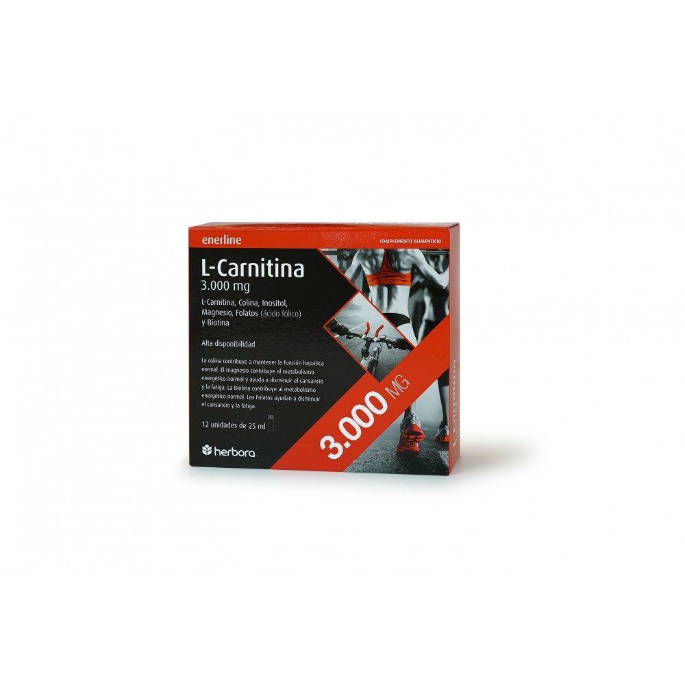 L-Carnitina de 3000mg en 12 ampollas de Herbora Herbora 500599 Aminoácidos salud.bio