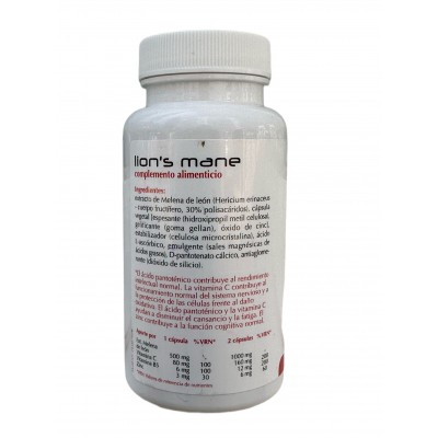 Melena de León (Lion's Mane) 500mg 60 Cápsulas Vegetales de Plantis Artesania Agrícola PLA-00862 Plantas Medicinales salud.bio