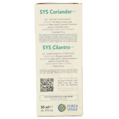 SYS Coriandolo (Extracto de Cilantro) 50ml de Vital Force Forza Vitale FOR-70082 Ayudas aparato Digestivo salud.bio
