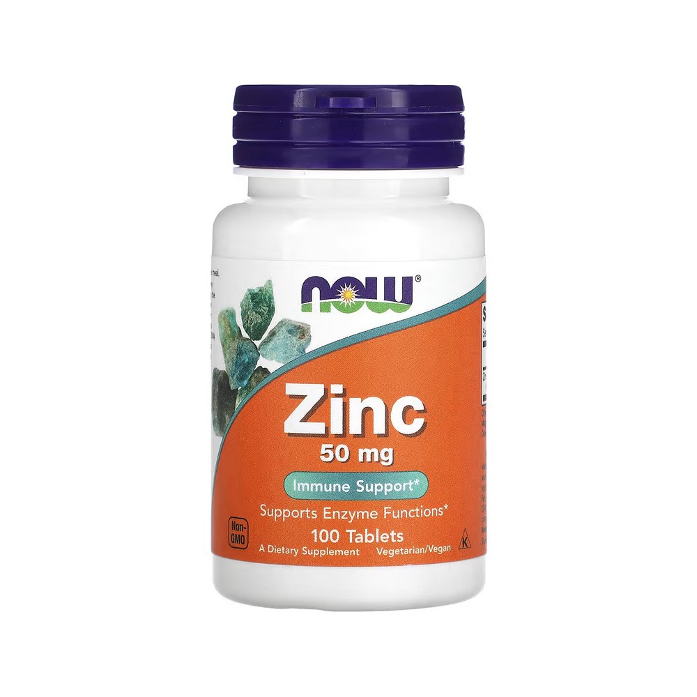 Zinc 50mg, 100 y 250 Comprimidos de Now Foods NOW Foods  Sistema inmunitario salud.bio