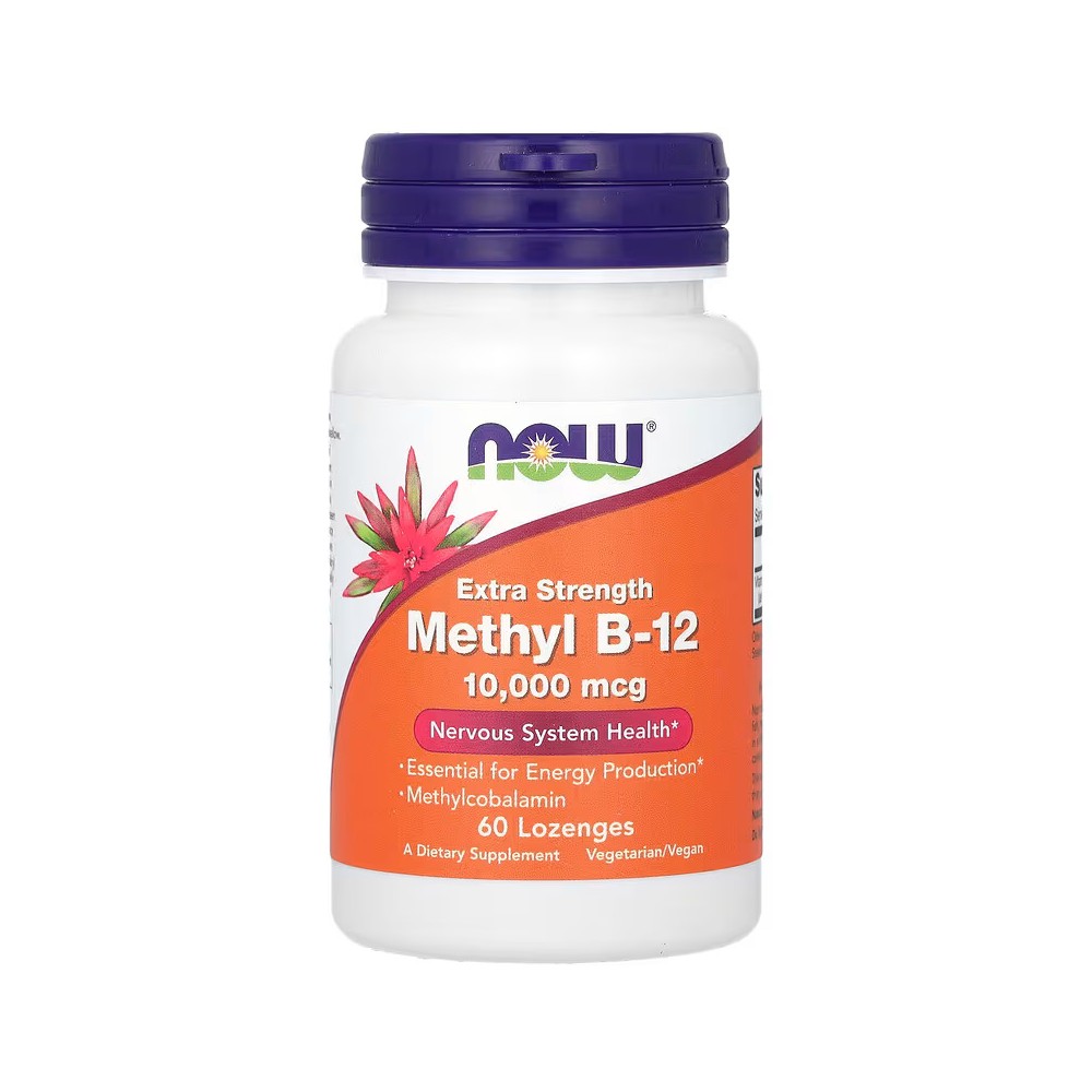 B12 de metilo 10.000 mcg Extra Strength 60 pastillas de NOW Foods NOW Foods NOW-00501 Vitamina B salud.bio