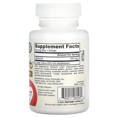 Ubiquinol, QH-Absorb, 200 mg, 30 ó 60 cápsulas blandas de Jarrow Formulas Jarrow Formula  Antioxidantes salud.bio