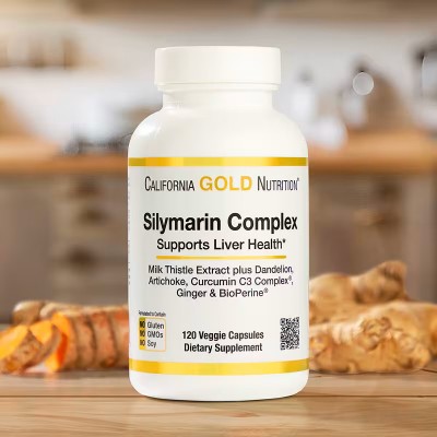 Complejo de silimarina, 120 cápsulas vegetales de California Gold Nutrition California Gold Nutrition CGN-00956 Higado y sist...