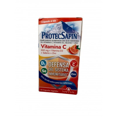 Vitamina C 1000mg. + D3 + ZINC PROTECSAPIN triple acción de Natysal Natysal 13745 Vitamina C salud.bio