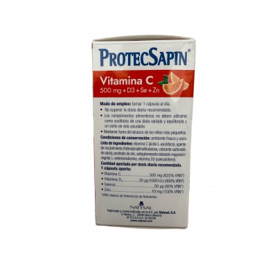 Vitamina C 1000mg. + D3 + ZINC PROTECSAPIN triple acción de Natysal Natysal 13745 Vitamina C salud.bio