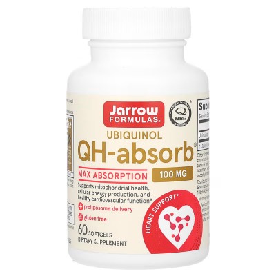 Ubiquinol QH-Absorb, Máxima absorción, 100 mg, 60 cápsulas blandas de Jarrow Formulas Jarrow Formula JRW-06019 Antioxidantes ...