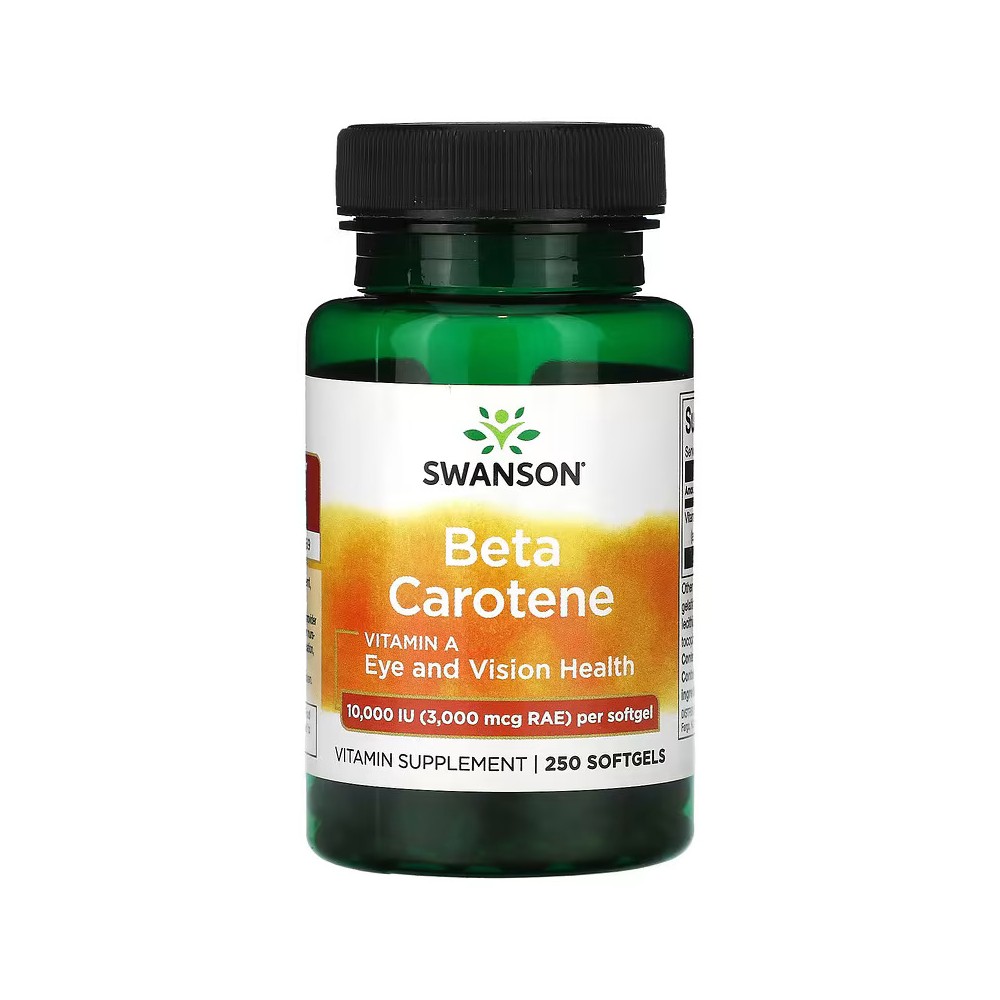 Betacaroteno, 10.000 UI (3000 mcg de RAE), 250 Perlas de Swanson Swanson SWV-01010 Antioxidantes salud.bio