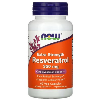 Resveratrol con concentración extra, 350 mg, 60 cápsulas vegetales de NOW Foods NOW Foods NOW-03386 Antioxidantes salud.bio