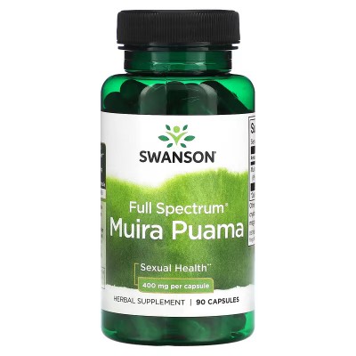 Muira puama (Espectro completo) 400 mg, 90 cápsulas de Swanson Swanson SWV-11133 Salud Sexual y Fertilidad salud.bio