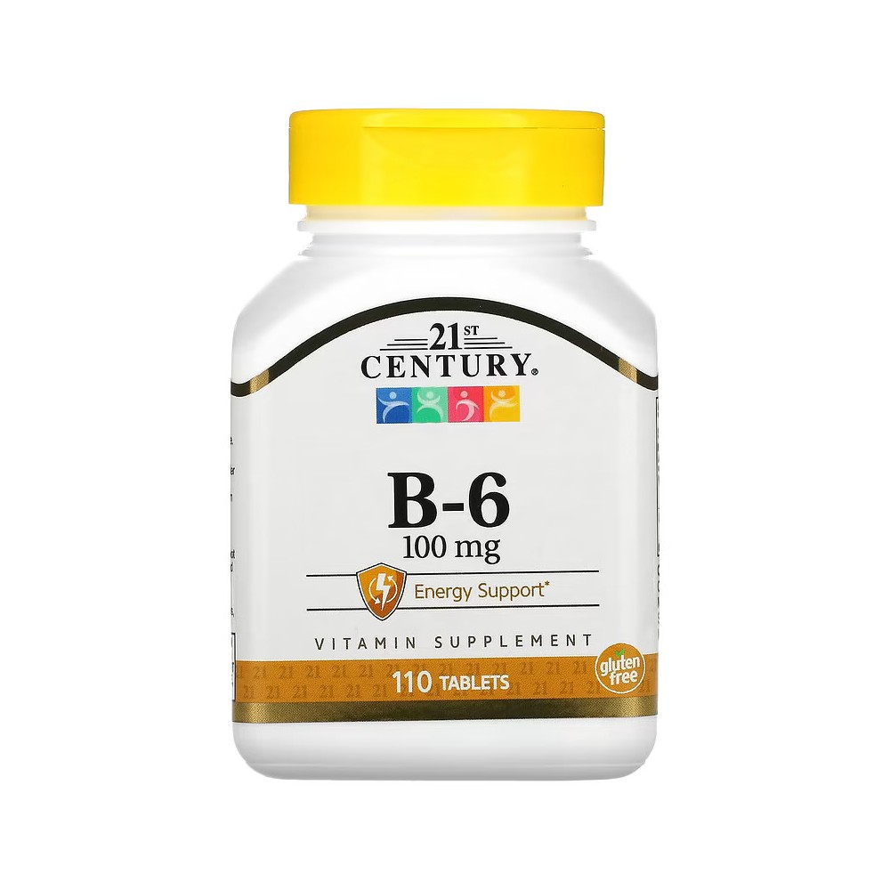 Vitamina B6, 100 mg, 110 comprimidos de 21st Century 21ST Century HealthCare CEN-21196 Vitamina B salud.bio