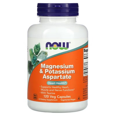Aspartato de magnesio y potasio, 120 cápsulas vegetales de NOW Foods NOW Foods NOW-01320 Suplementos Minerales  salud.bio