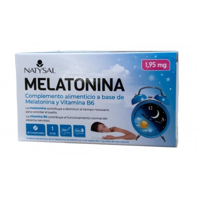 Melatonina 1.95mg + Vitamina B-6 (60 Comprimidos Masticables) de Natysal Natysal 13340 insomnio y descanso salud.bio